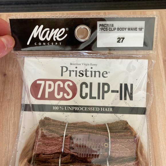 18" Clip-in Human Hair Extensions-Pristine Mane Concept, 7pcs strawberry blonde - Picture 3 of 8